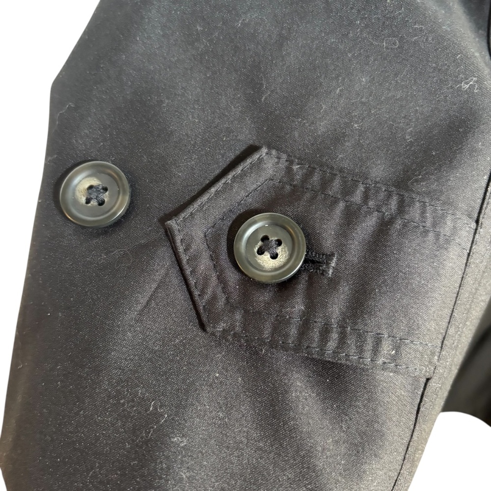 Vintage Y2K Lauren Ralph Lauren Men's Black Trench‎ Coat 44R Belted Waterproof - Picture 3 of 11